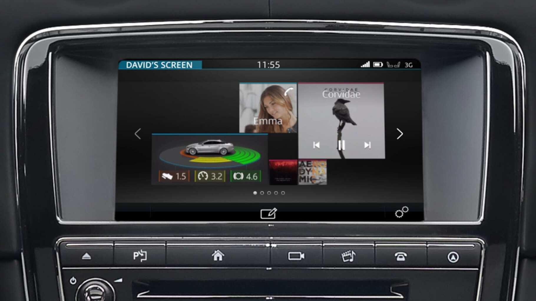 Jaguar XJ's InControl Touch Pro: Customisable Home Screen information video.