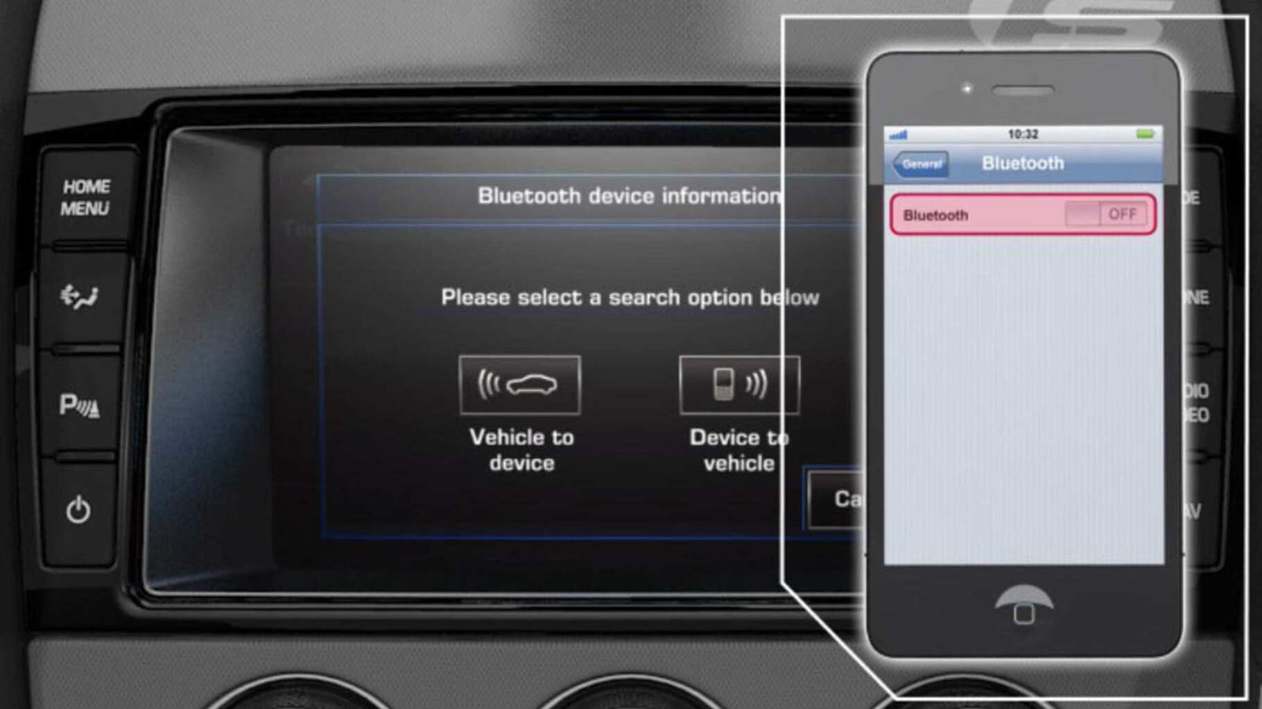 In-Car Bluetooth Pairing - Vehicle to Device