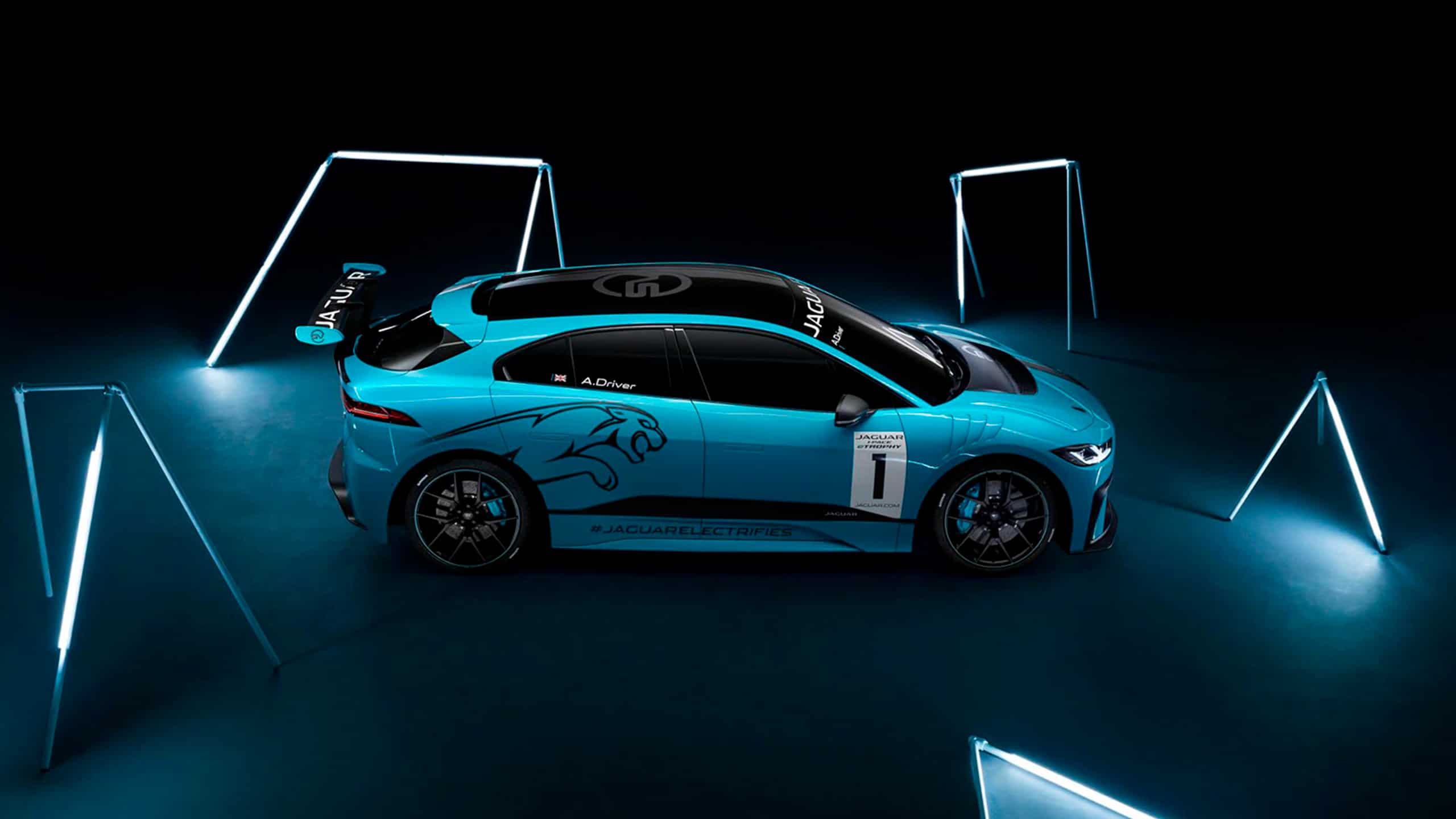 Jaguar I Pace e-Trophy displayed in launch
